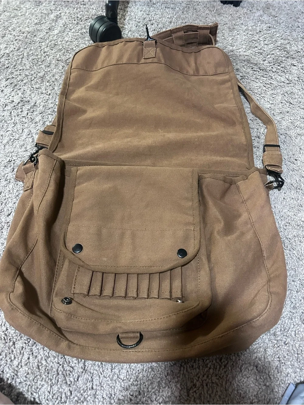 Men's Brown Canvas Crossbody Messenger Bag